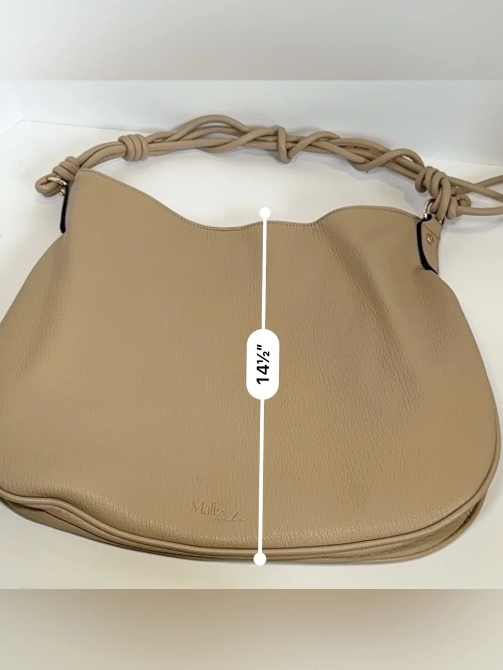 Mali + Lili Yasmin Vegan Leather Shoulder Hobo Bag - Taupe Beige - Picture 11 of 11